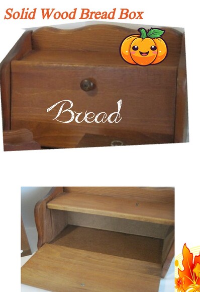 70's Kitchen Solid Wood Bread Box, EUC, 12 x 10 x 12 - Picture 1 of 4